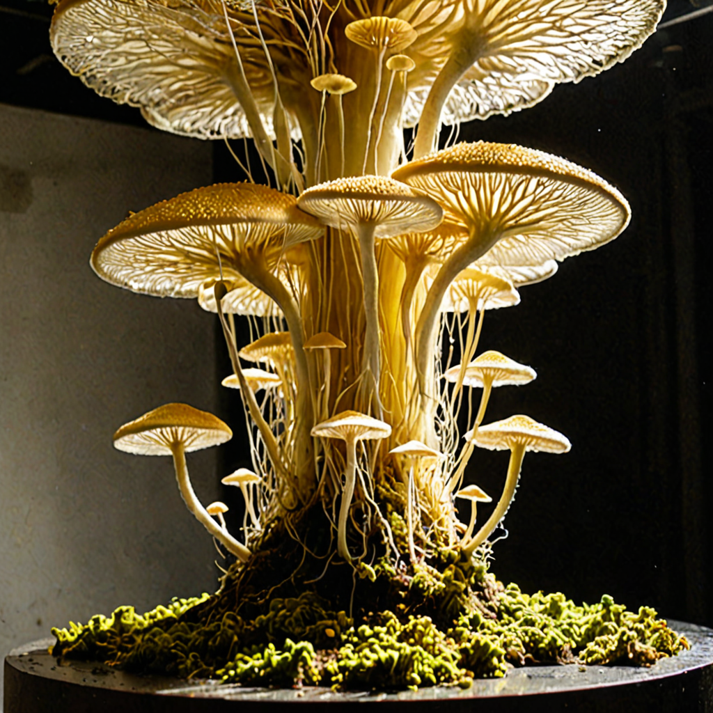 AI-generated surreal art for: Mycelial Consensus: The Architecture of Shared Intent