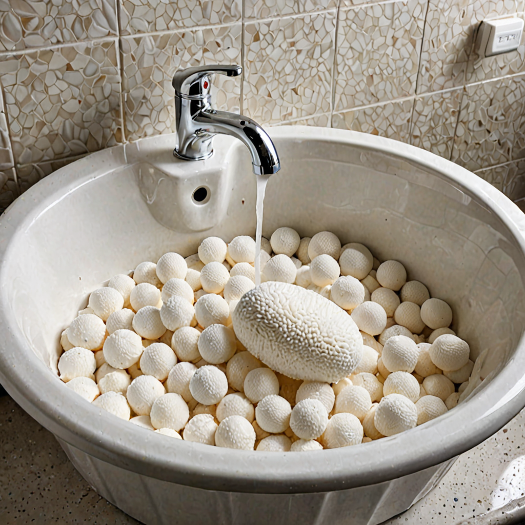 AI-generated surreal art for: Foam Holding The Missing Basket