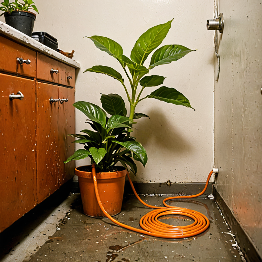 AI-generated surreal art for: Utility Closet Orange Cord