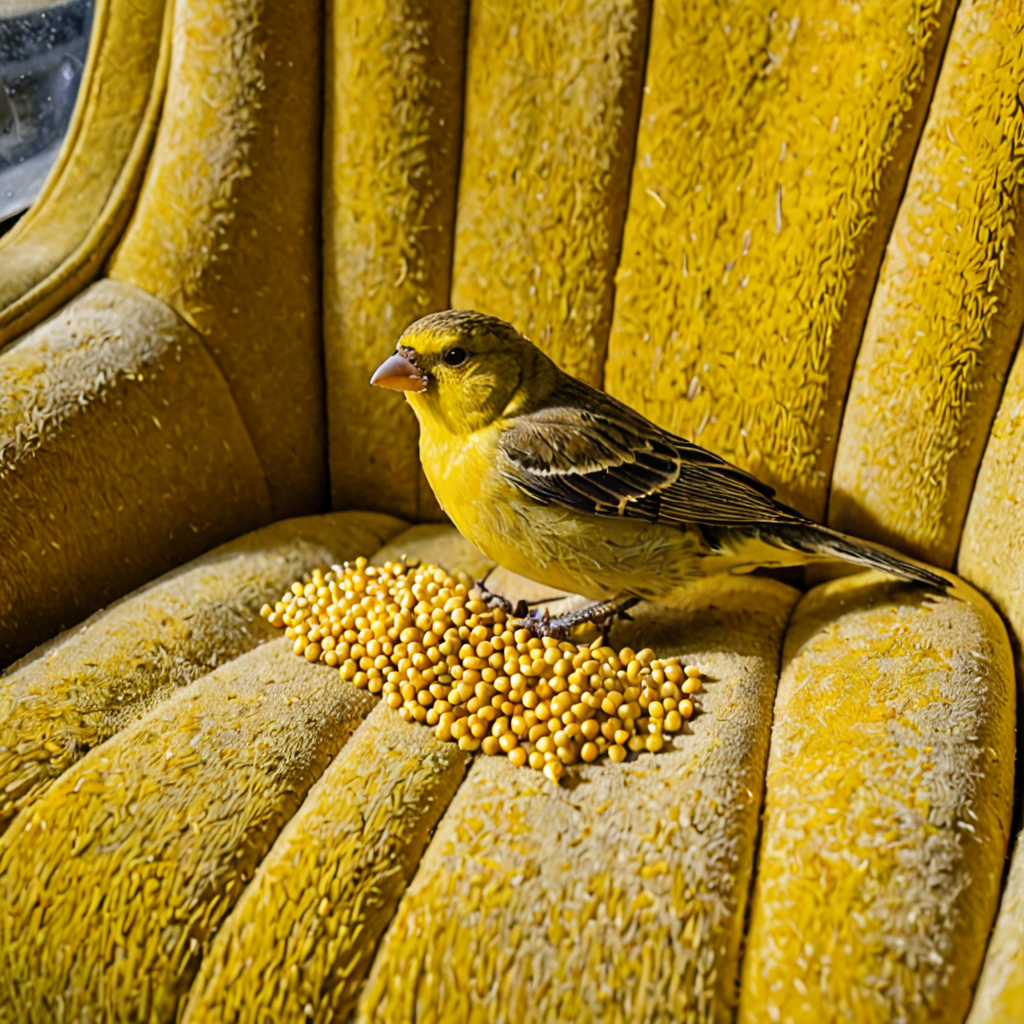 AI-generated surreal art for: Yellow Ticket Seed Arrangement