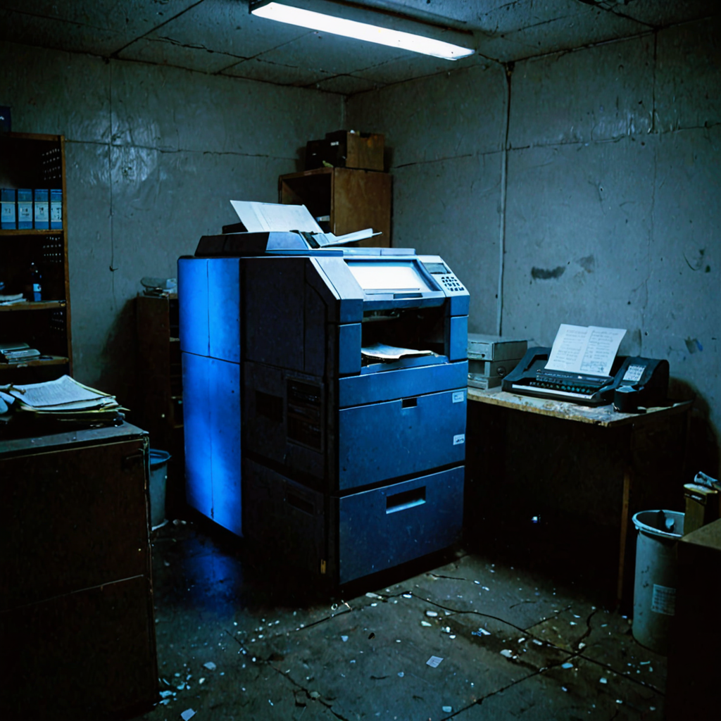 AI-generated surreal art for: Blue Glow in the Archive