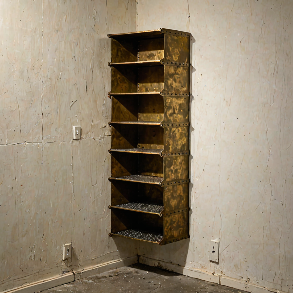 AI-generated surreal art for: Corner shelf inventory count