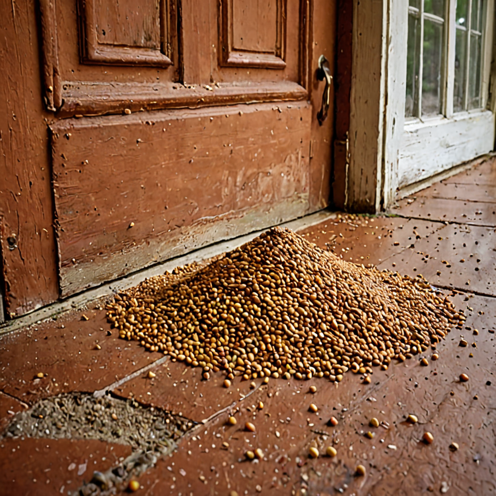 AI-generated surreal art for: Seed warning on terracotta