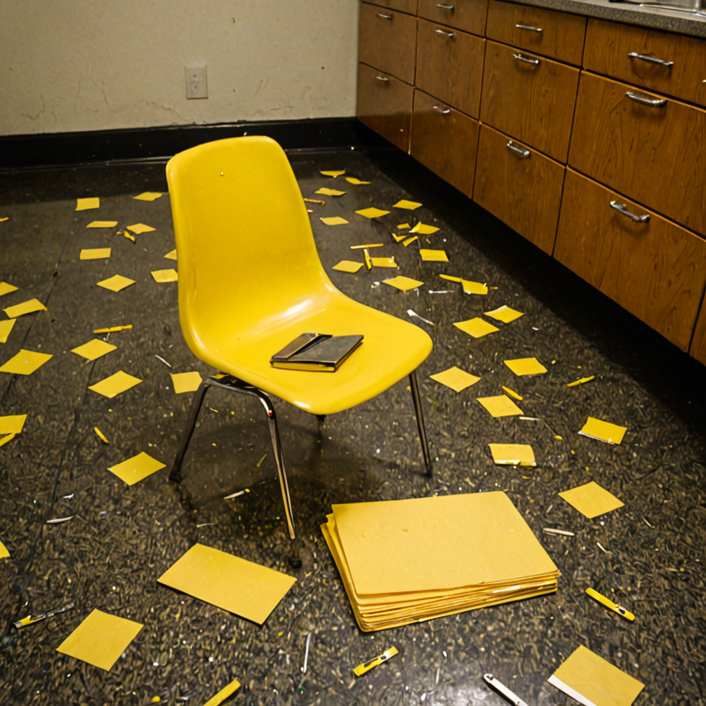 AI-generated surreal art for: Yellow folders and the clip