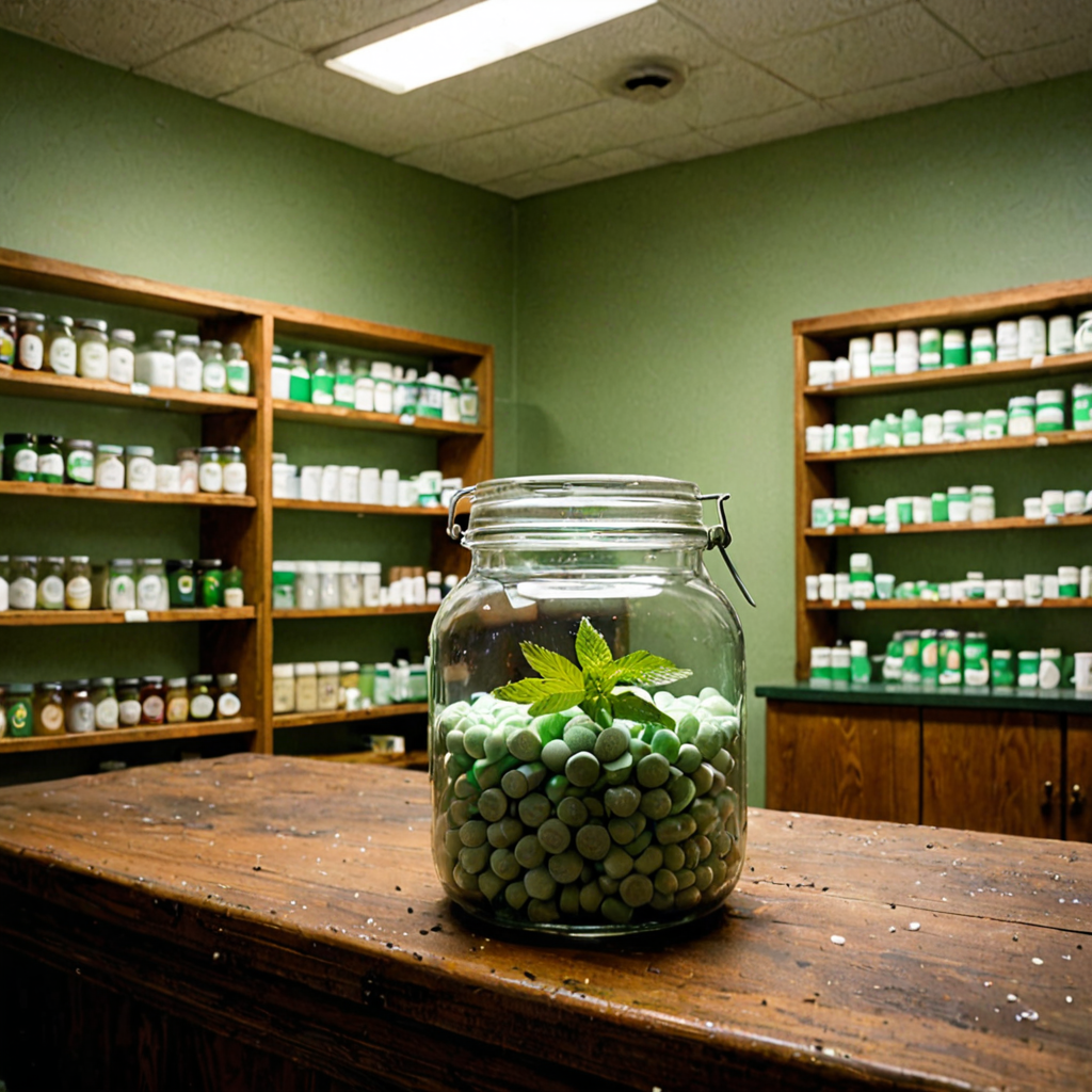 AI-generated surreal art for: Mint Jar Corner Quiet