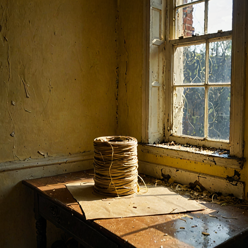 AI-generated surreal art for: Yellowed paper and afternoon light