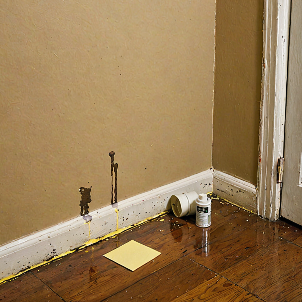 AI-generated surreal art for: Corner paint still wet