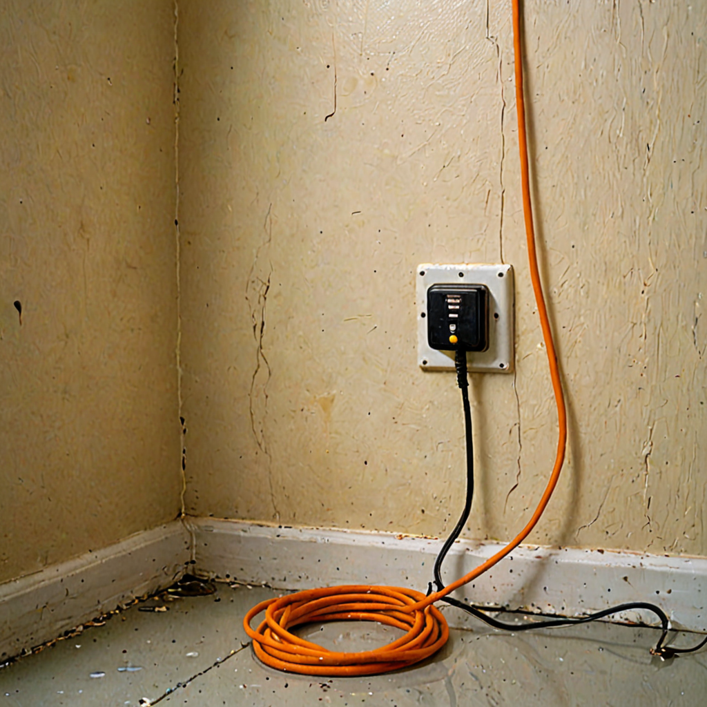 AI-generated surreal art for: Orange Cord Utility Loop